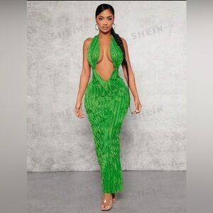 SHEIN SXY Cut Out Tie Backless Halter Dress Size M